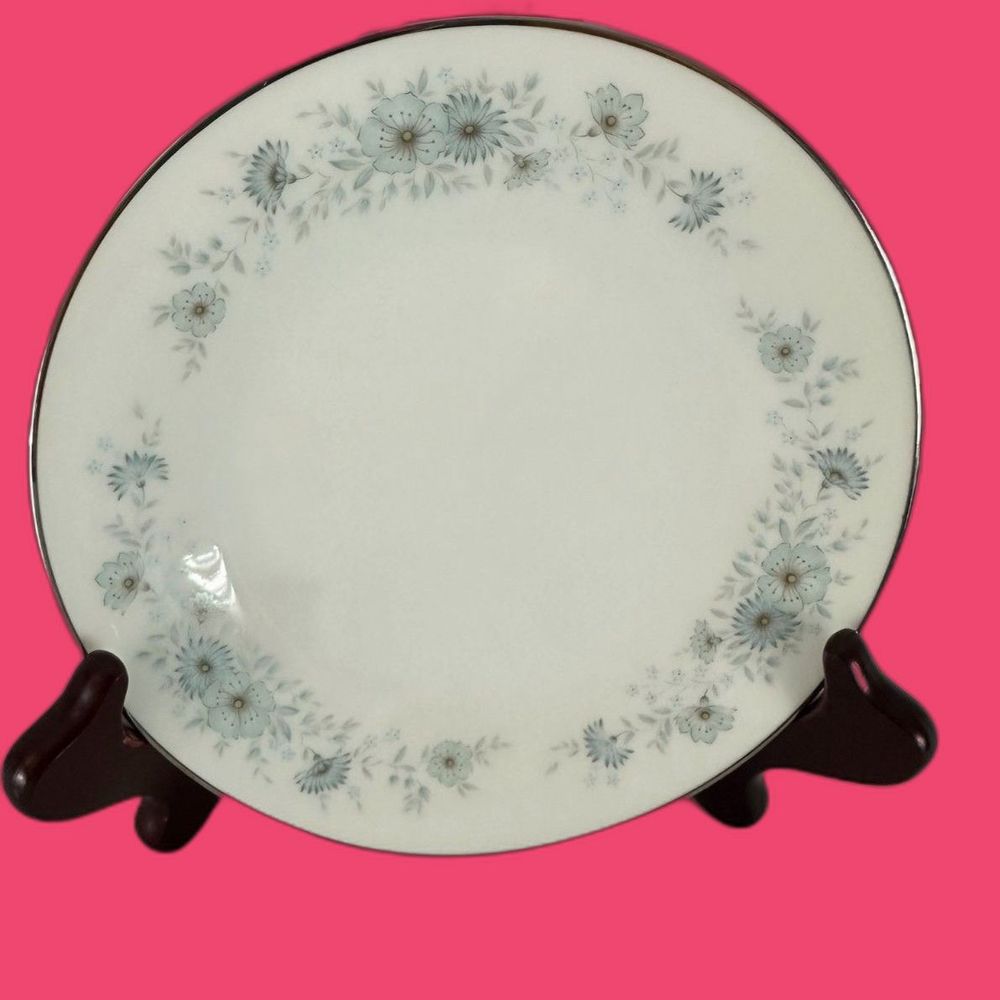 Noritake Porcelain China 6716 INVERNESS Platinum Vintage Japan Blue BREAD PLATE